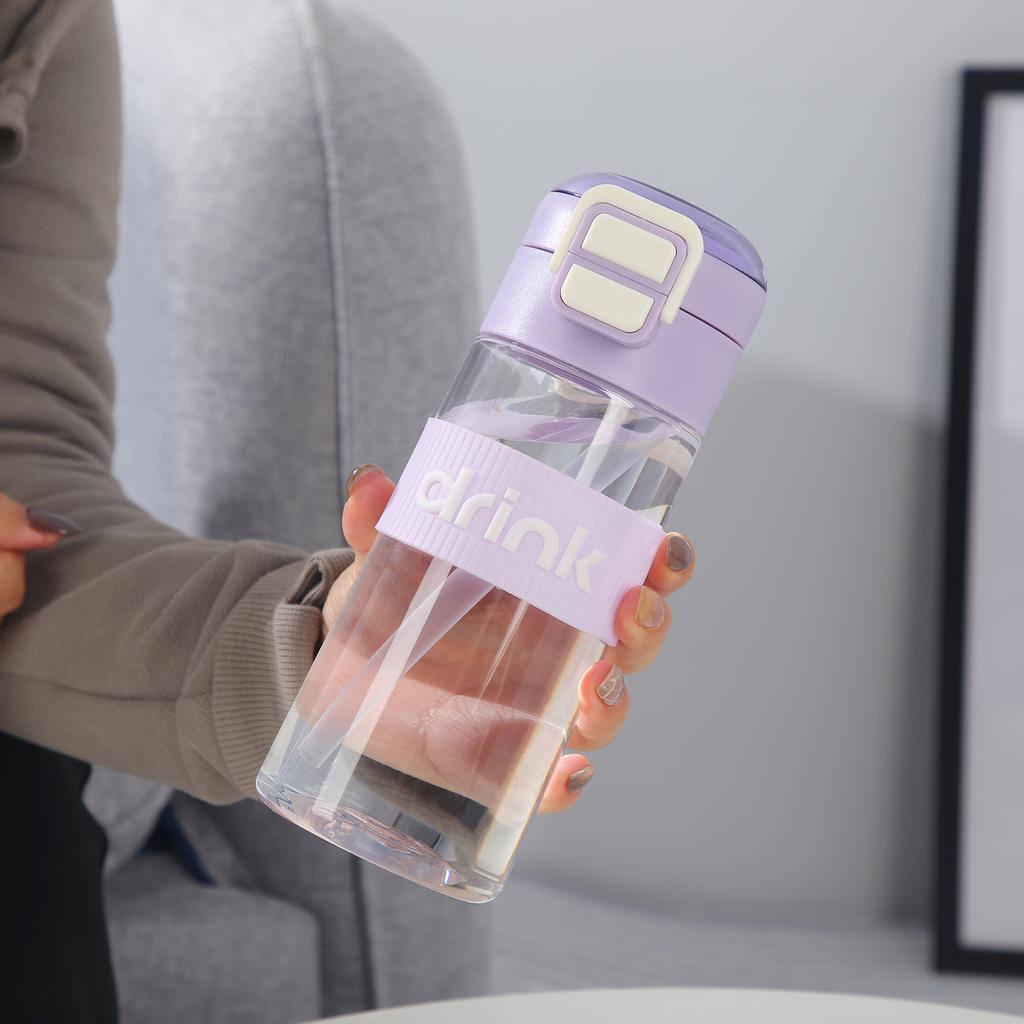 Water bottle new high value portable double drinking cup large capacity anti drop plastic bounce cup portable outdoor sports kettle wholesale