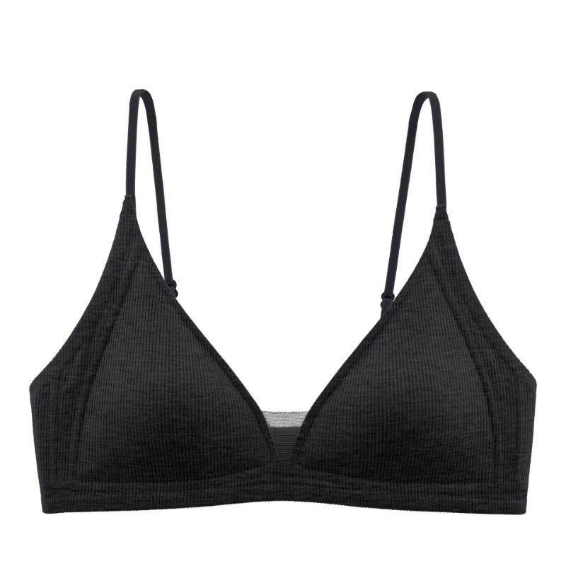 Women Seamless Comfort Bra For Small Bust Natural Gathering Ribbed Lingerie