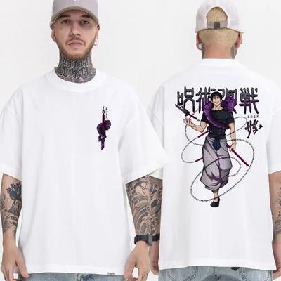 Japońskie anime Jujutsu Kaisen Satoru Gojo koszulki unisex ubrania damskie unisex moda O-Neck koszulka z krótkim rękawem Streetwear