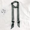 Women's Solid Silk Ribbon Scarf: Thin, Long, Narrow Neck Tie & Shirt Accessory