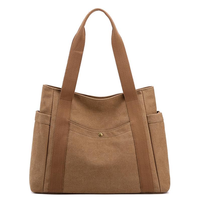 Portable Shoulder Large Bag Canvas Bag Women'S Bag Large Capacity Fashion Bag Women'S Literary And Simple Tote Bag