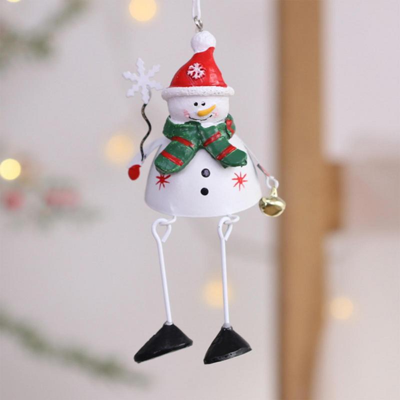 Metal Ornaments For Christmas Tree Snowman Santa Claus Christmas Sturdy Pendant Christmas Tree Ornament Cute Charm For Christmas