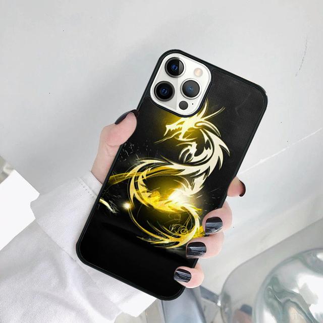 

yellow Dragon Phone Case Cover For iPhone 17 Air 15 Pro MAX 16 Plus 14 12 11 13 Coque iPhone 14plus