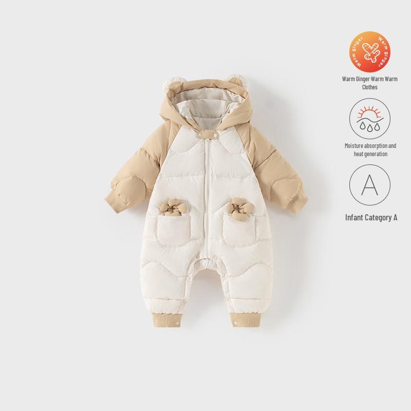 Cozy Winter Baby Jumpsuit: Padded, Warm, Thickened for Outdoor Crawling 66 cm