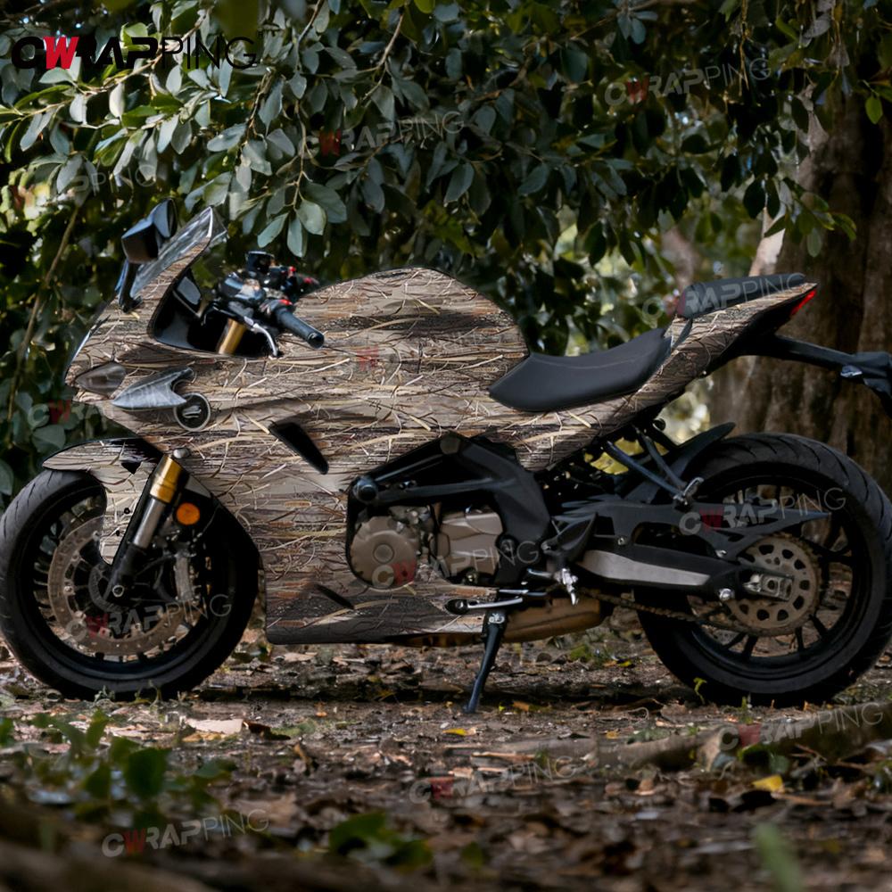 Film Kamuflażowy Leśny Akcesoria Zewnętrzne do Samochodów Folie na Karoserię Samochodu Naklejki z Folii Węglowej Klejący Winyl do Motocykla