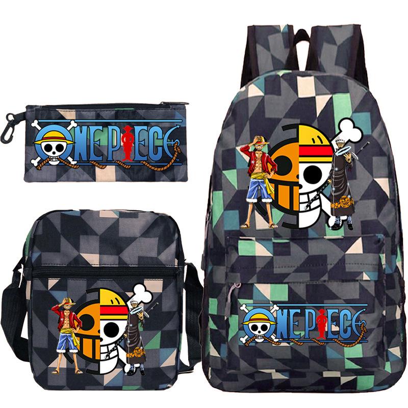 School Bag Large Capacity, Junior High School Students, Primary School Students, School Bag Three-Piece Set, Backpack, Messenger Bag, Stationery Bag