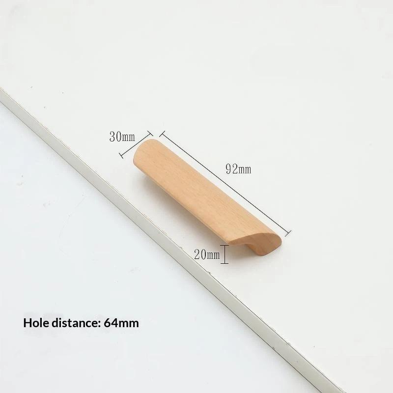Minimalist Nordic Solid Wood Cabinet Handles Smooth Wooden Drawer Pulls for Wardrobe Closet Door Bedroom Furniture Upgrade