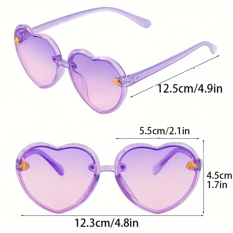 3pcs Casual Heart Shaped Frame Bee Fashion Glasses for and Pography Regular Decoration