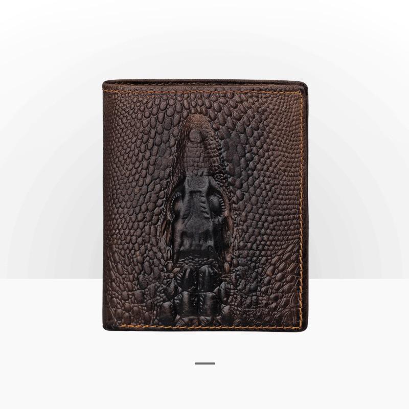 Portafoglio Lungo in Vera Pelle di Alta Qualità Portacarte Stile Drago 3D 2026 Portafoglio Lungo Pieghevole di Alta Moda per Uomo Regalo Maschile Portafogli