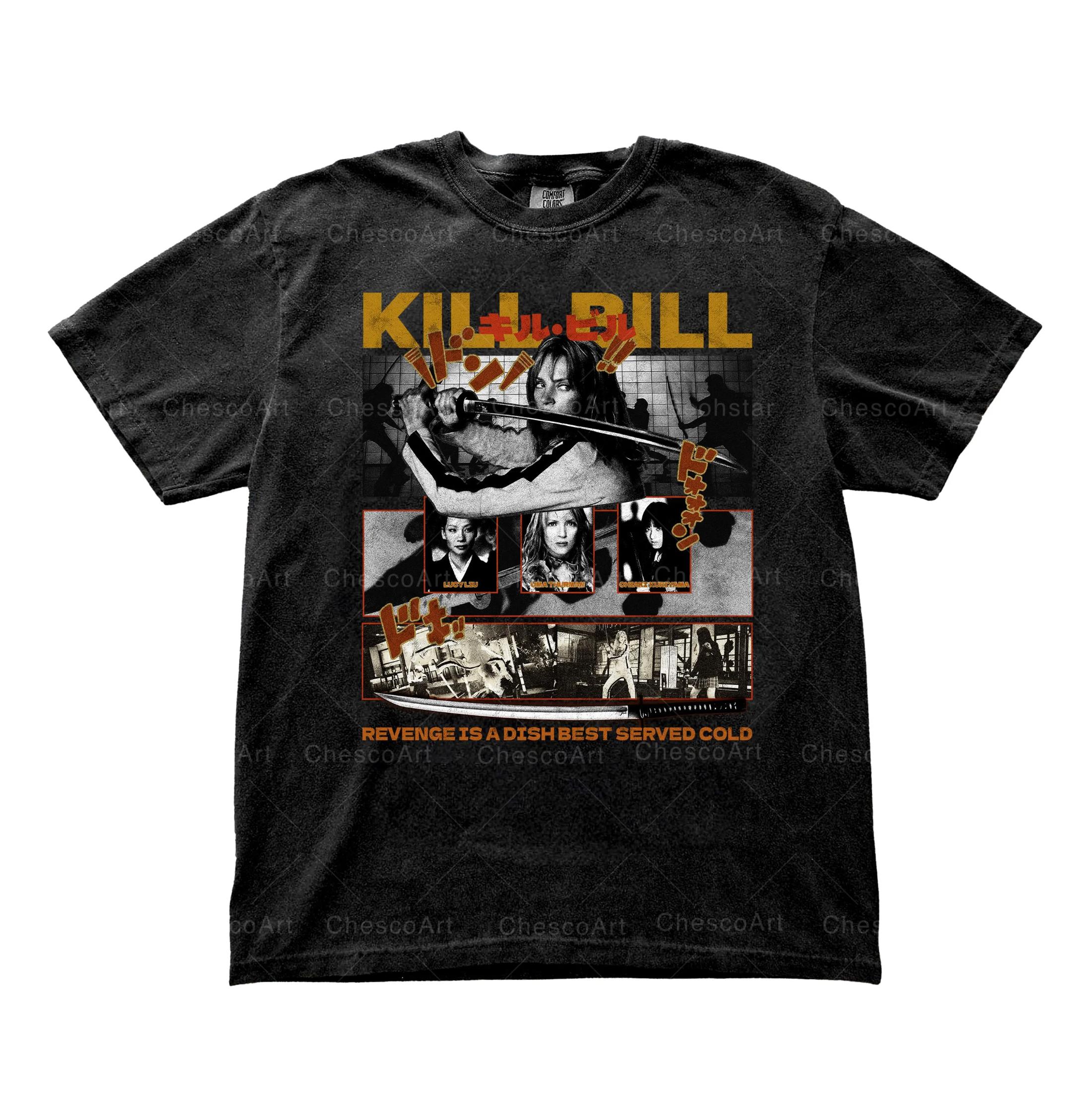 Kill Movie-themed T-shirt, Retro Japanese Quentin Tarantino Movie Pattern T-shirt, 90s Retro T-shirt S