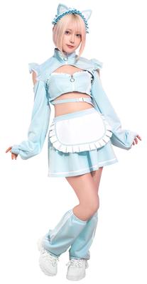 Clearstone SugarWhip Cosplay Halloween Katzenohr Jersey Maid Damen Blau