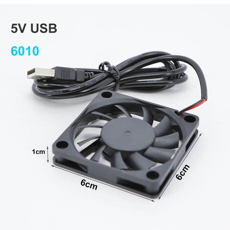 DC 5v USB 2510 8010 6010 6015 6025 6CM 8CM 60x60x25mm 80x80x10mm Power Cooling Case Fan For Receiver DVR Xbox Router