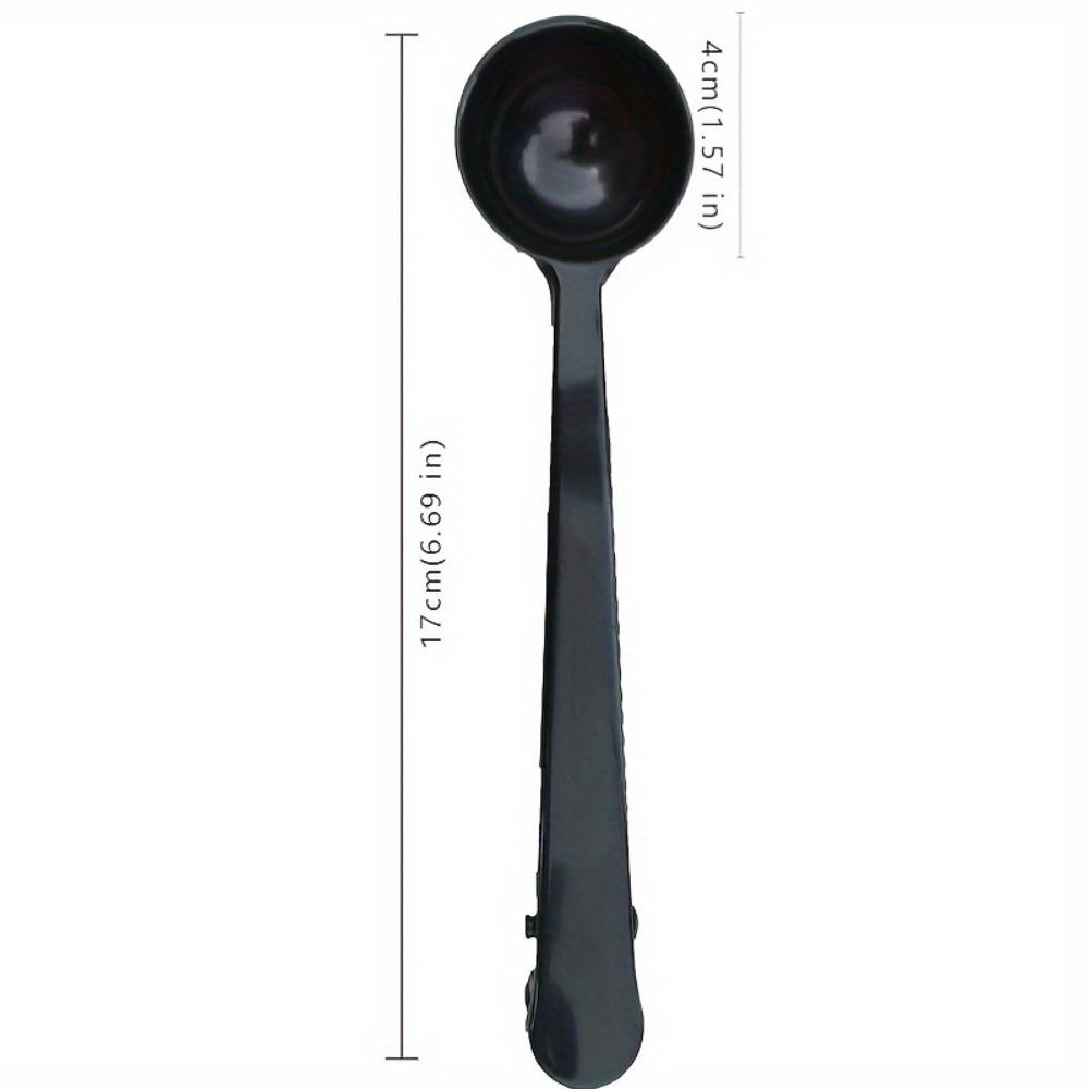 1ks Nerezová multifunkční odměrka na kávu s klipem, Dva v jednom těsnění potravin, Lžíce na sušené mléko, Kuchyňské pomůcky