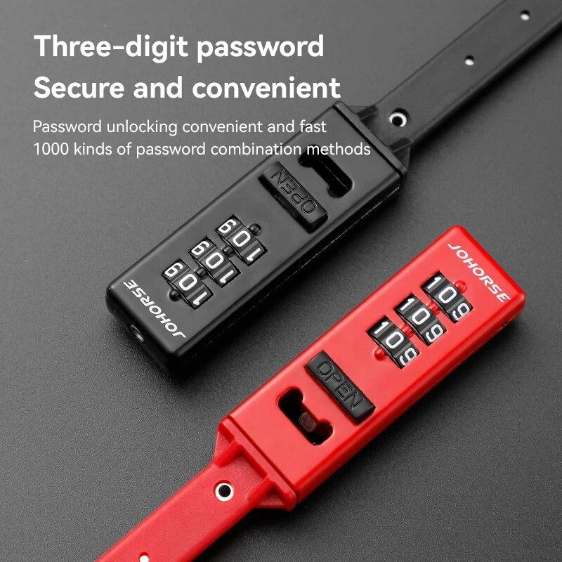 3-digit Password Helmet Lock Multipurpose Bicycle Electric Scooter Motorcycle Portable Anti-theft Lock Bike Accessories Tie Lock