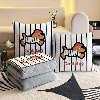 Winter Fleece Pillow And Folding Blanket 2 In 1 Plush Crystal Velvet Cushion Soft Warm Throw For Bedroom Gift