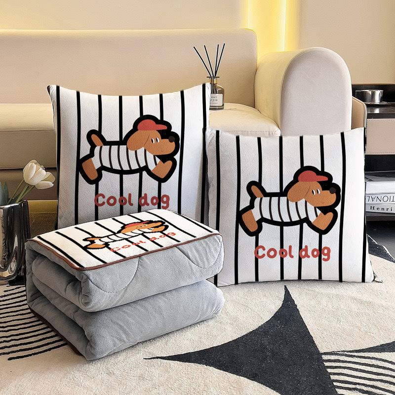 Winter Fleece Pillow And Folding Blanket 2 In 1 Plush Crystal Velvet Cushion Soft Warm Throw For Bedroom Gift Pillow 4040cm 2329₽