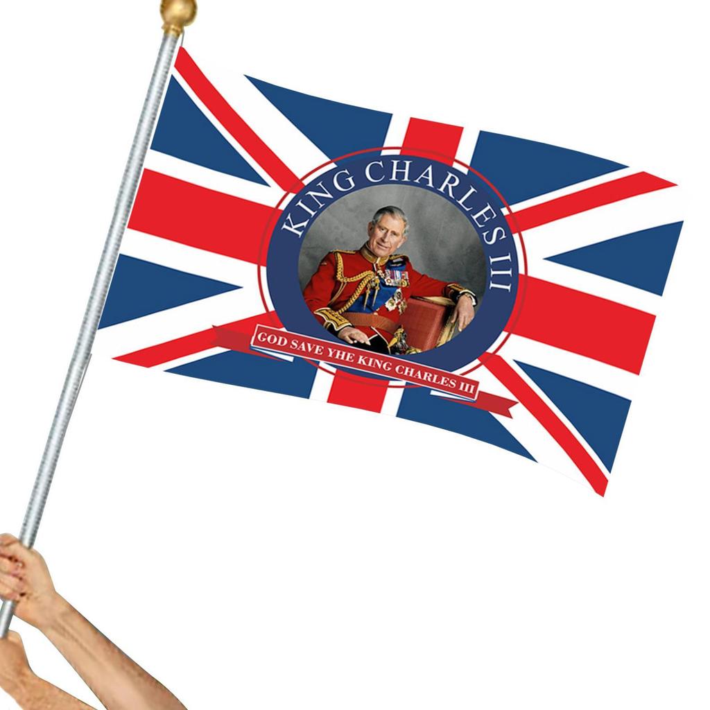 King Charles 3 Couleurs 💰Acheter des produits de la catégorie Drapeau Charles III | 5 x 3 pieds King  Charles Union Jack Flag | Grand drapeau aux couleurs vives et à  l'impression au meilleur prix dans