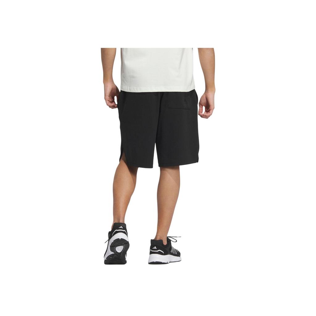 Adidas Solid Color Mid-Waist Elastic Outdoor Sports Shorts Unisex Bottoms Black JP4591