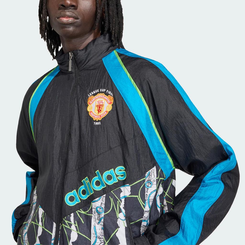 adidas Originals Manchester United 90 Woven Stand Collar Zip Loose Long Sleeve Jacket Men Jackets KD5815