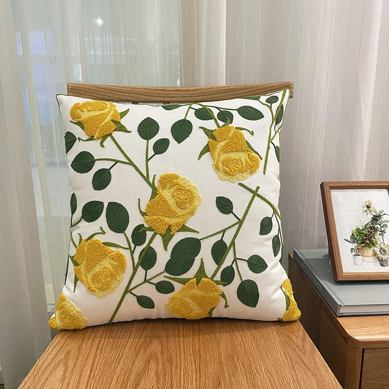 Nordic Ins Klein Frisch Einfach Bestickt Kissen Bouquet Kissenbezug Wohnzimmer Sofa Kissen Schlafzimmer Kissen