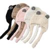 Winter Hat Women's Plush Cute Frog Ears Versatile Lace-up Wool Hat Warm Plush Thickened Headhat