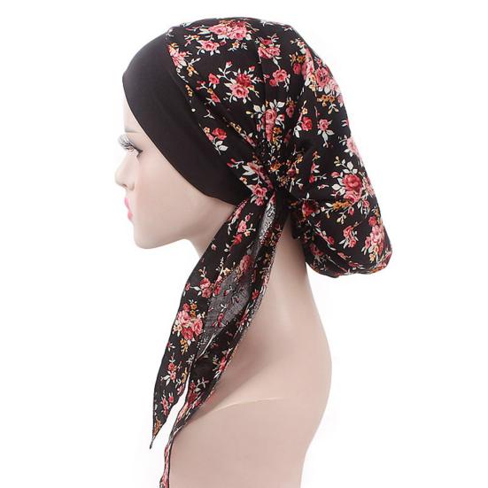 Dámský pastorální elastický bavlněný turbanový klobouk Šátek bandana pirátská čepice pokrývka hlavy