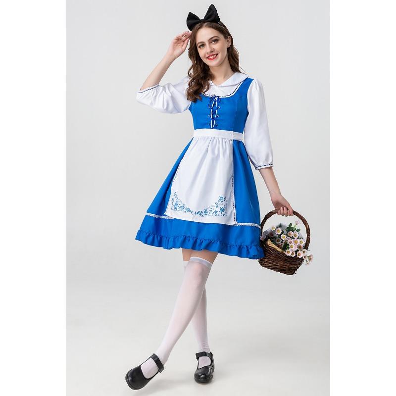 Parent-child medieval civilian clothing women's clothing European maid clothing chef clothing pastoral farm clothing