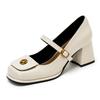 Temperament retro Mary Jane small leather shoes women's spring and autumn new thick heel single shoes
