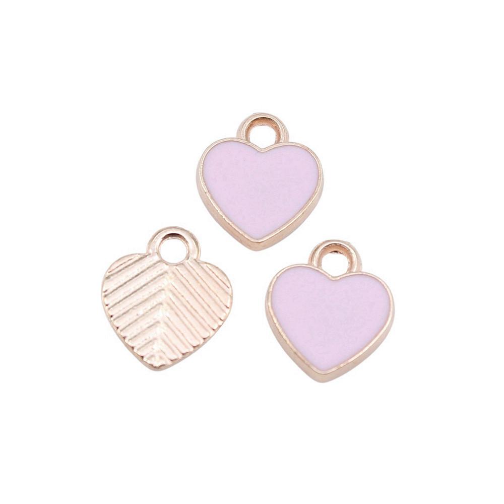 Love Heart Enamel Charms Multi Color Pendants For Romantic Jewelry Component
