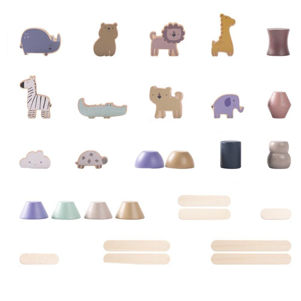 

Монтессори Модель животного Балансирующая игрушка Пазл Форма животного Складывающиеся игрушки Декор для вечеринки по случаю дня рождения 1set