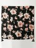 Retro Women Silk Scarf Black Floral Print Bright Silk Wrap Shawls Lady Sunscreen Bandana Hijab Scarve Pareo Headscarf Boho New