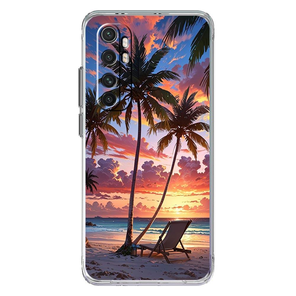 Phone Case For Xiaomi Mi Poco X7 X6 X5 NFC X3 F7 Ultra F6 Pro F3 15 14T 14 13T 11 12 13 Lite Clear TPU Cover Coconut Tree