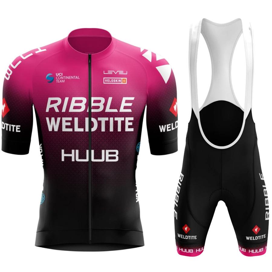 Huub Tuta da Ciclismo da Bicicletta a Manica Corta da Uomo Abbigliamento Estivo da Strada Asciugatura Rapida Traspirante Pantaloni da Mountain Bike Vestibilità Slim