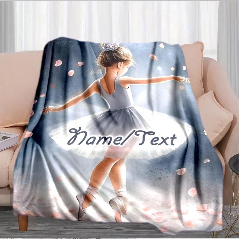 1PC Custom Name Dreams Petals Outdooor Flannel Blankets Throw Blanket All-Season Throw Gift Bedspread for Couch, Bed, Camping Holiday Birthday Gift