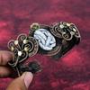 Pinolith Jasper Cuff Bracelet Adjustable Bangle Copper Wire Wrap Flower Jewelry