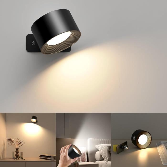 Applique Murale LED - Mexllex - 3 Niveaux De Luminosité - 3 Modes De Couleur - Noir
