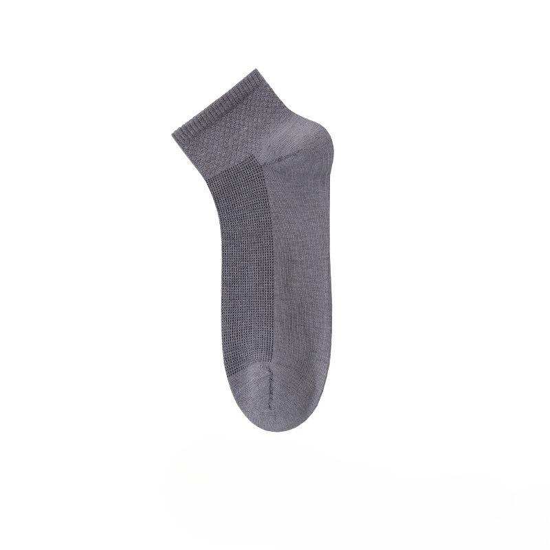 

Silk-silk Men s Summer Lightweight Plain-colored Short-tube Socks Without Bones, Cool and Breathable, Comfortable Socks 1 pair темно-сірий