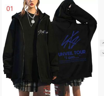 [USED] STRAY KIDS Hoodie, Harajuku Style, Graphic Print, Skez Merchandise