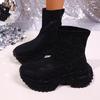 Fashion Autumn Women Flats Luxury Brand Crystal Ankle Boots Platform Casual Sport Shoes Comfortable Running Snow Boots Zapatos De Mujer