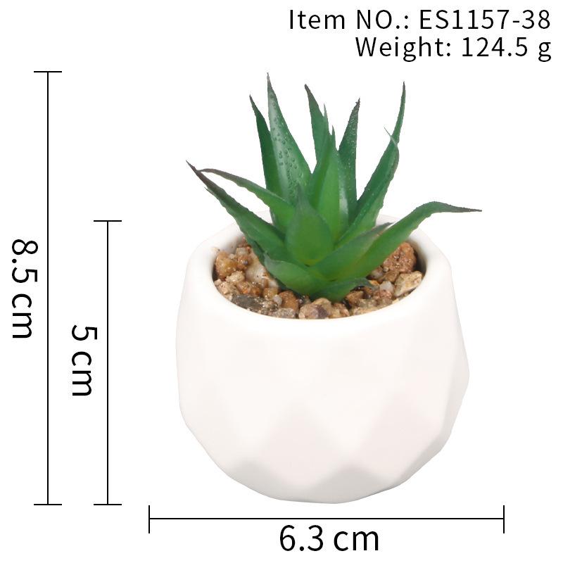 Office Potted Plant Fake Succulent Ceramic Pot Mini Pink Succulent Diamond Cup Potted Plant Second Hair Anti-Drop Potted Plant