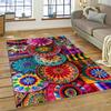 3D Ethiopia Colorful Flower Woven Art Baskets Mandala Rug Carpet for Living Room Bedroom Home Decor,Non-slip for Sofa Doormat