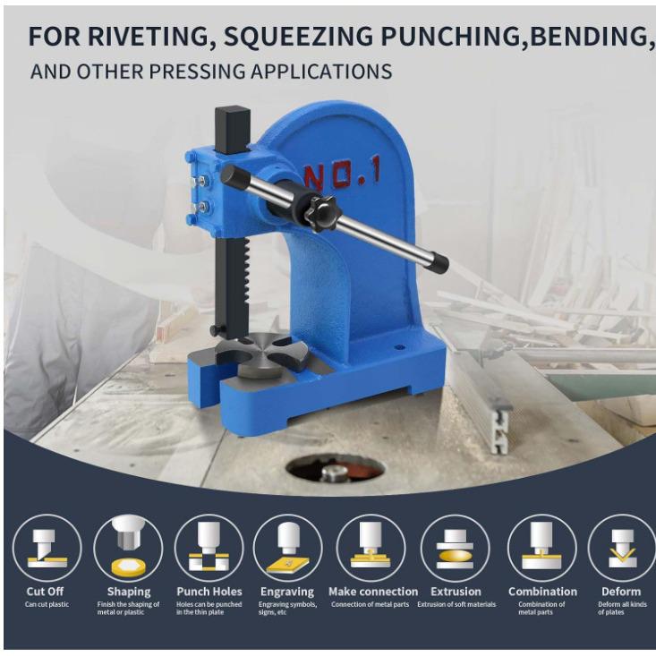 1 Ton Hand Operated Tabletop Punch Press with Bearing Tool