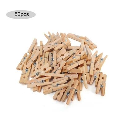 50/100pcs Durable Wooden Photo Clips Mini Reusable Clothespin Wooden Clamp for Hanging Pictures Paper DIY Crafts