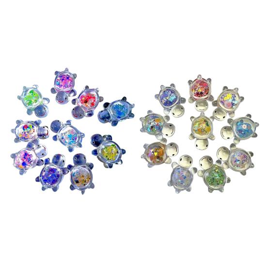 10 Pcs Mini Turtle Ornaments Miniature Turtles with Glow-in-the-Dark Sequins Mini Turtle Figurines for Planter Terrarium Decoration Miniature Gardens