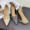Women Pointed Toe Heeled Shoes Sexy Dress Party Sandals New Designer 2025 Summer Shoes Brand Elegant Woman Pumps Zapatos Mujer