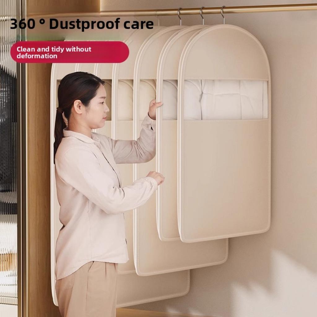 New Down Jacket Compression Dust Cover Wardrobe Clothes Dust Bag - Hanging Household Transparent Garment Hanger Bags, Space Saving Storage Organizer