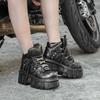 Pantofi Unisex Gotic Platformă Piele Întunecată Punk Metal Înălțare Cizme de Călărie Calitate Înaltă Bărbați Femei Cizme Locomotive