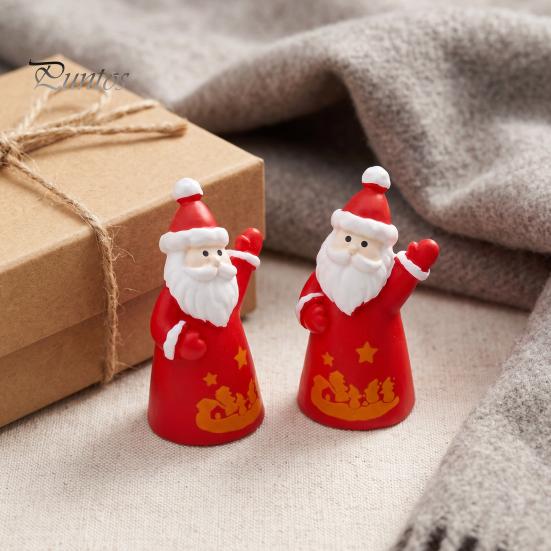 Resin Craft Supplies 2Pcs Mini Christmas Figurine, Santa Claus Snowman Dolls, DIY Accessories for Micro Ornaments Landscape Dollhouse Cake Decor,
