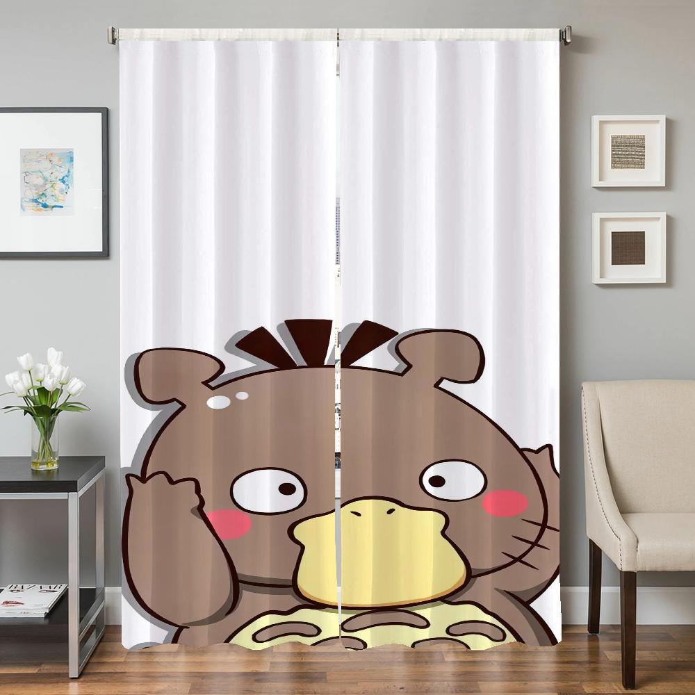 

Домашний интерьер Кухня Шторы для гостиной 2 шт. Плотные шторы Дверная штора P-psyduck Разделение Спальня Украшение W50xH70cmx2pcs-CL