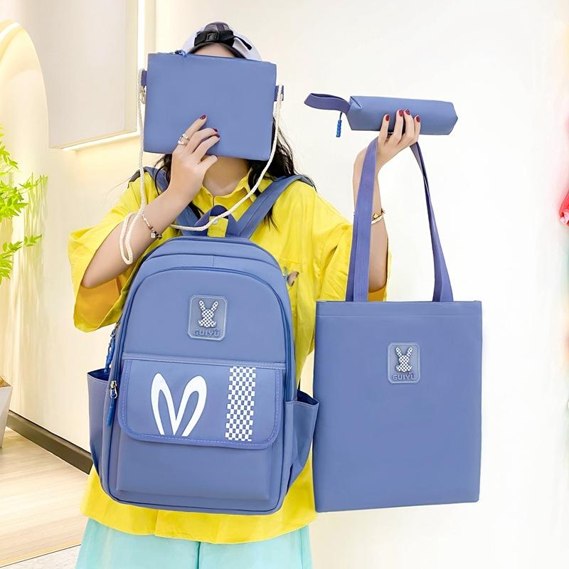 New Korean Style Elementary Schoolbag for Female Large Capacity Middle School Students High School Students Backpack Multi Piece Set